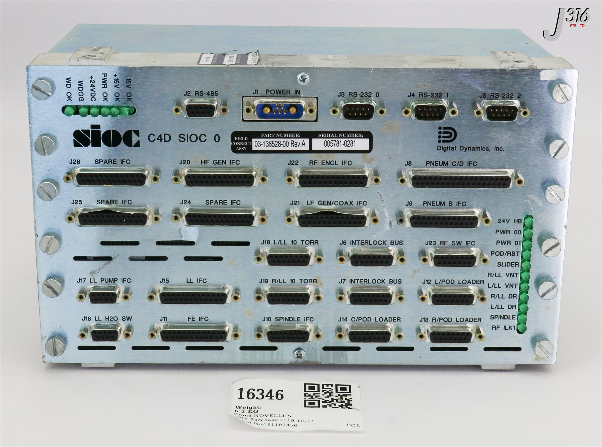 その他 Gen 16346 NOVELLUS SIOC C4D SIOC 0 MODULE, P/N: 03-136528-00 02-252724